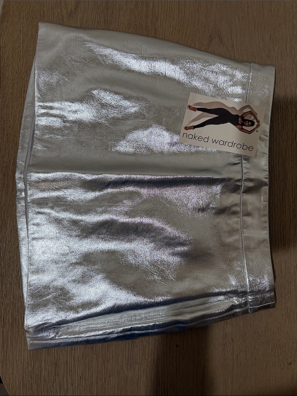 naked wardrobe Silver Metallic women’s Skirt S/M
